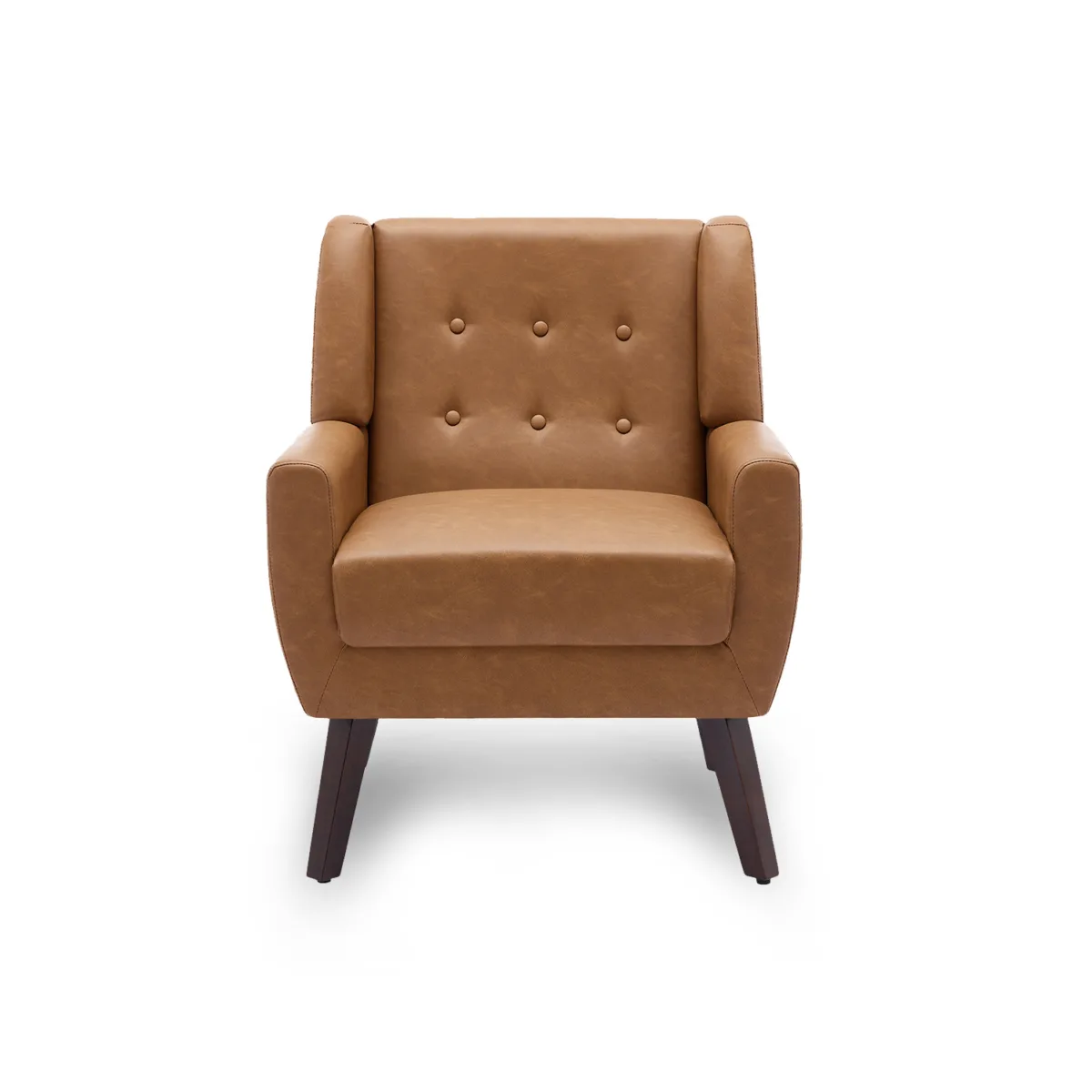 Orsona Button Tufted Faux Leather Accent Chair - Image 1