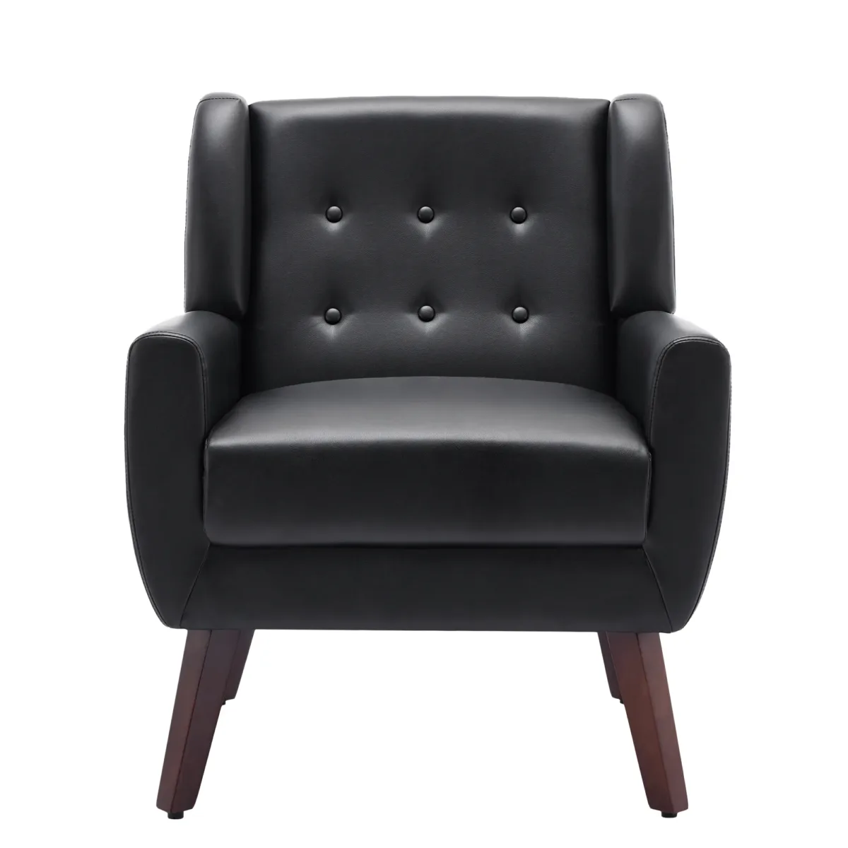Orsona Button Tufted Faux Leather Accent Chair - Image 6