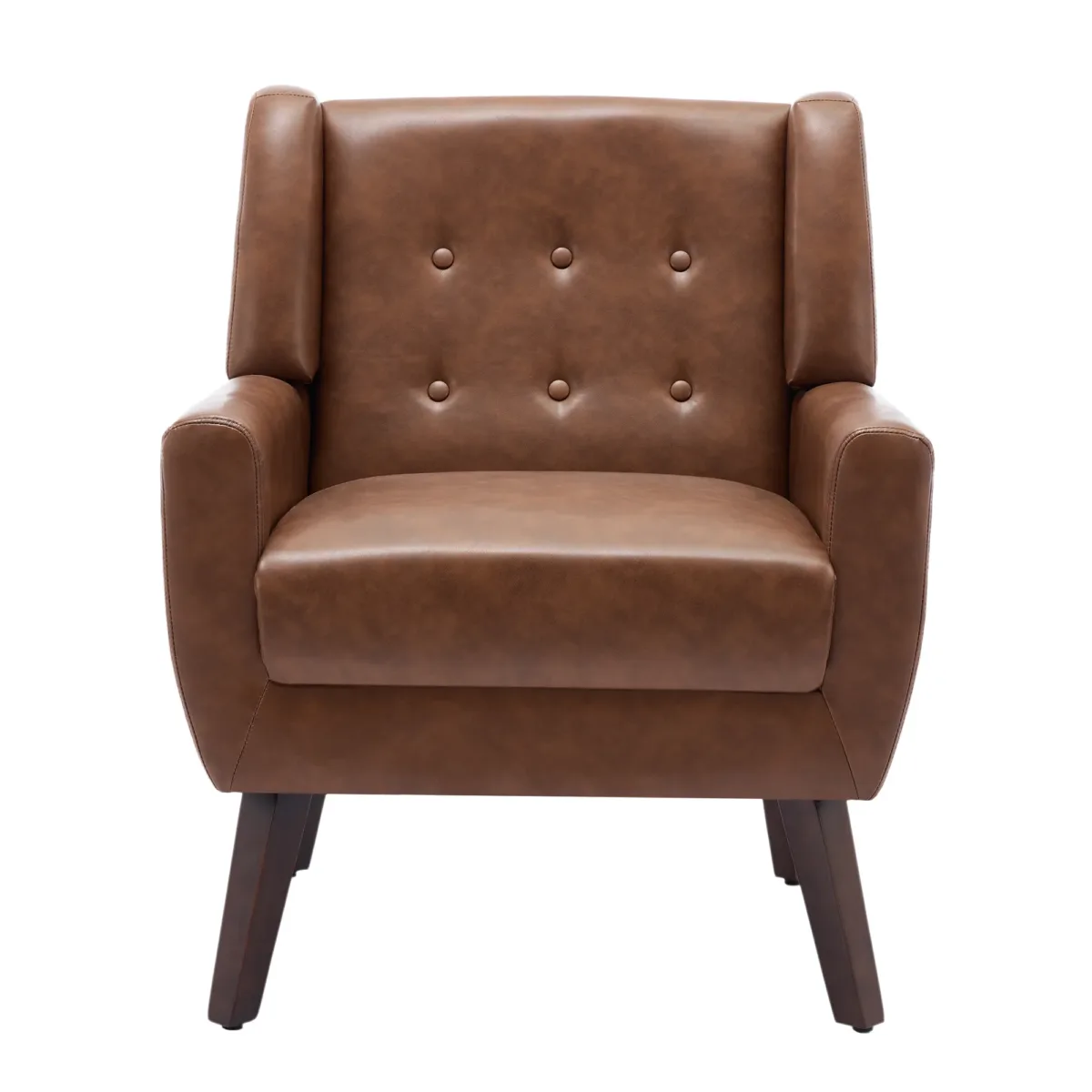 Orsona Button Tufted Faux Leather Accent Chair - Image 4
