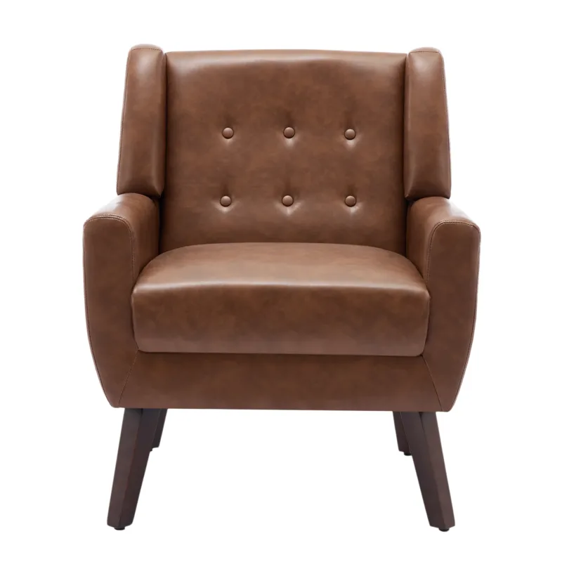 Orsona Button Tufted Faux Leather Accent Chair - Image 4