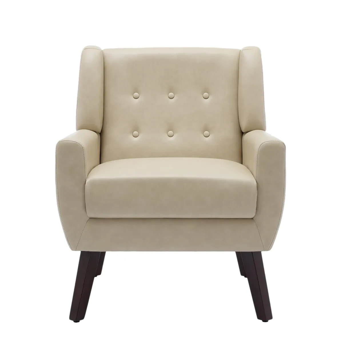 Orsona Button Tufted Faux Leather Accent Chair - Image 3