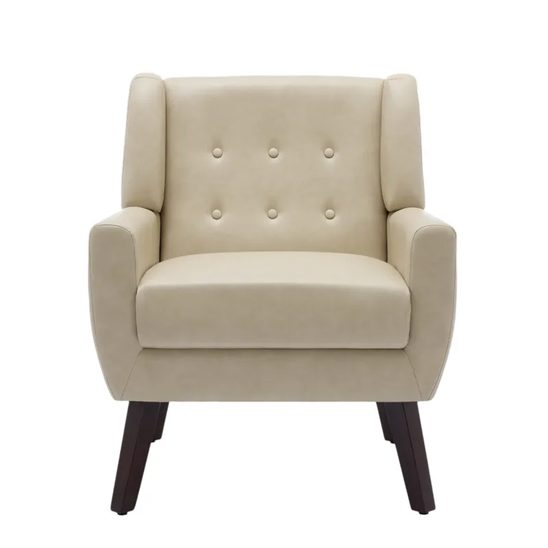 Orsona Button Tufted Faux Leather Accent Chair - Image 3