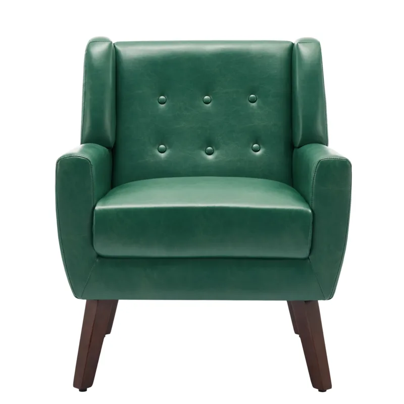 Orsona Button Tufted Faux Leather Accent Chair - Image 2