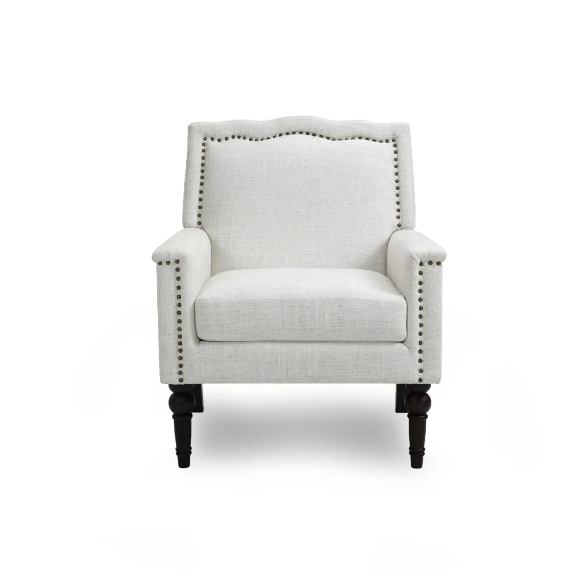 Corlie Scalloped Top Rail Armchair with Nailheads - Image 1