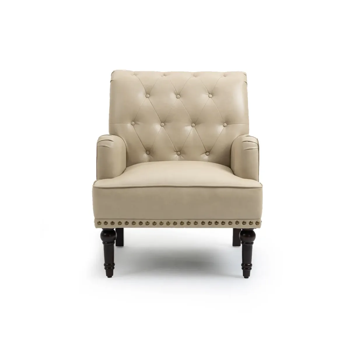 Brayce Button Tufted Faux Leather Accent Chair - Image 1