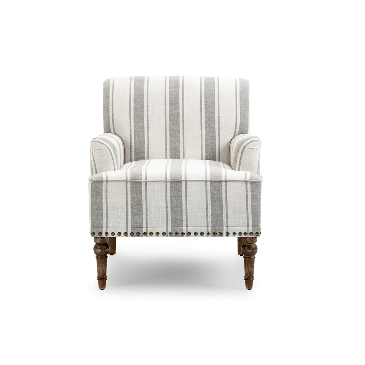 Lomace Farmhouse Stripe Fabric Upholstered Armchair - Image 1