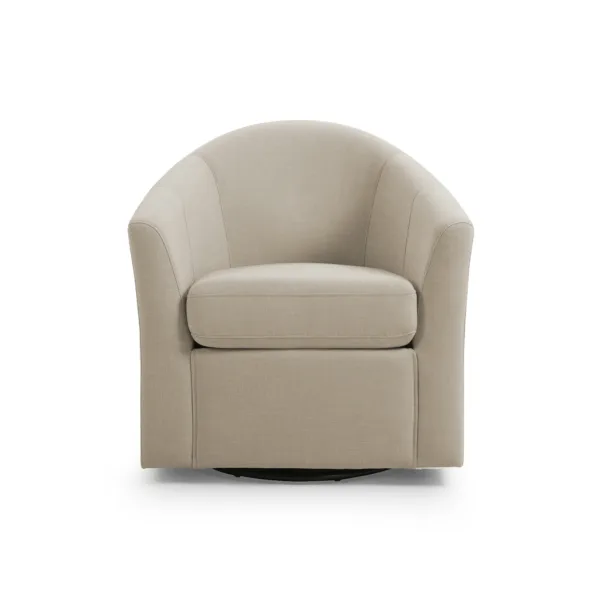 Kianor Modern Linen Blend Swivel Barrel Chair
