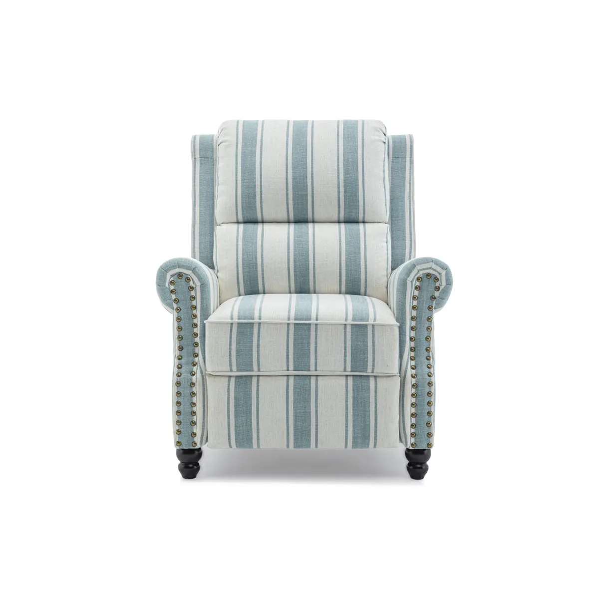 Kaelum Vintage Rolled Arms Recliner with Footrest - Image 1