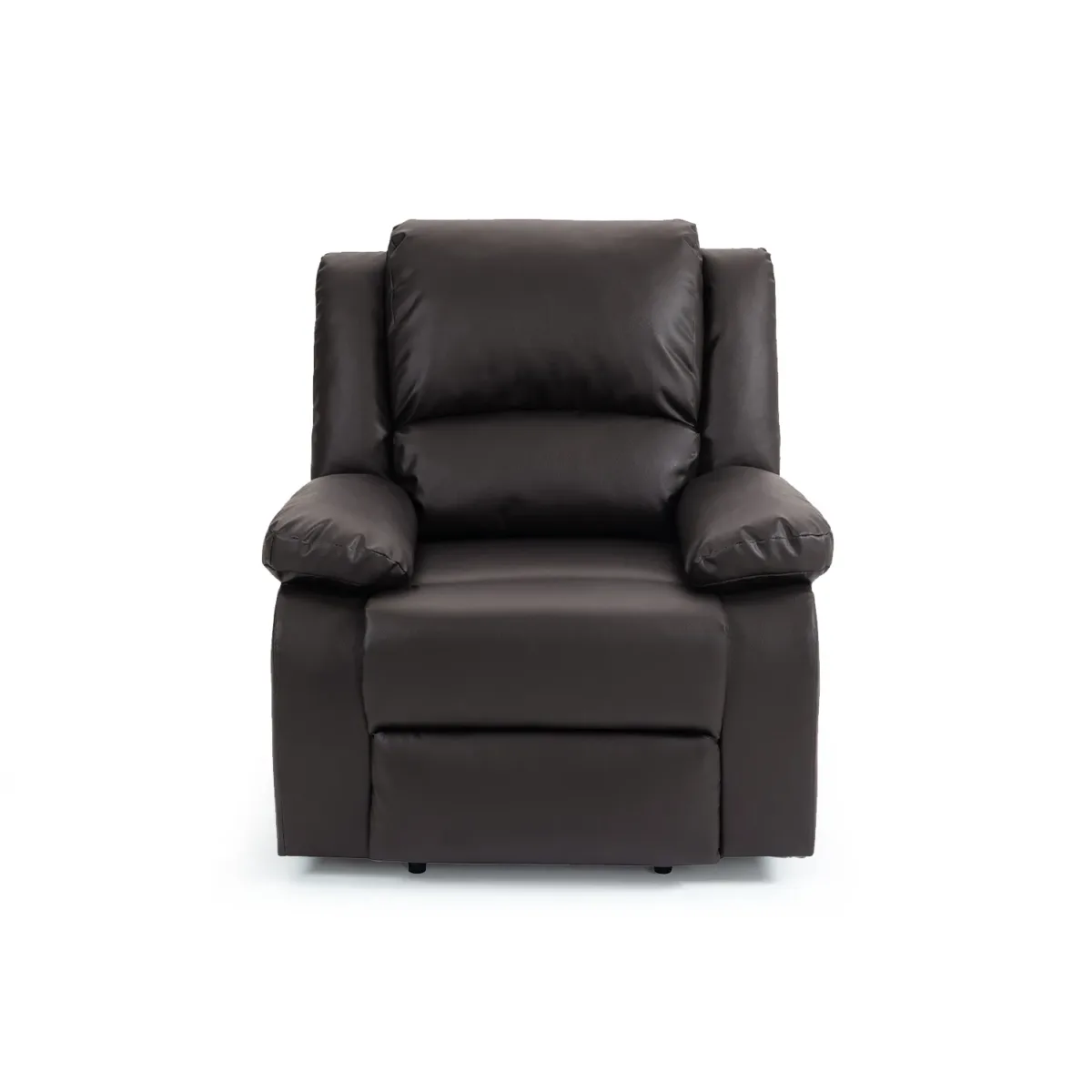 Nyxos Overstuffed Faux Leather Manual Recliner - Image 1