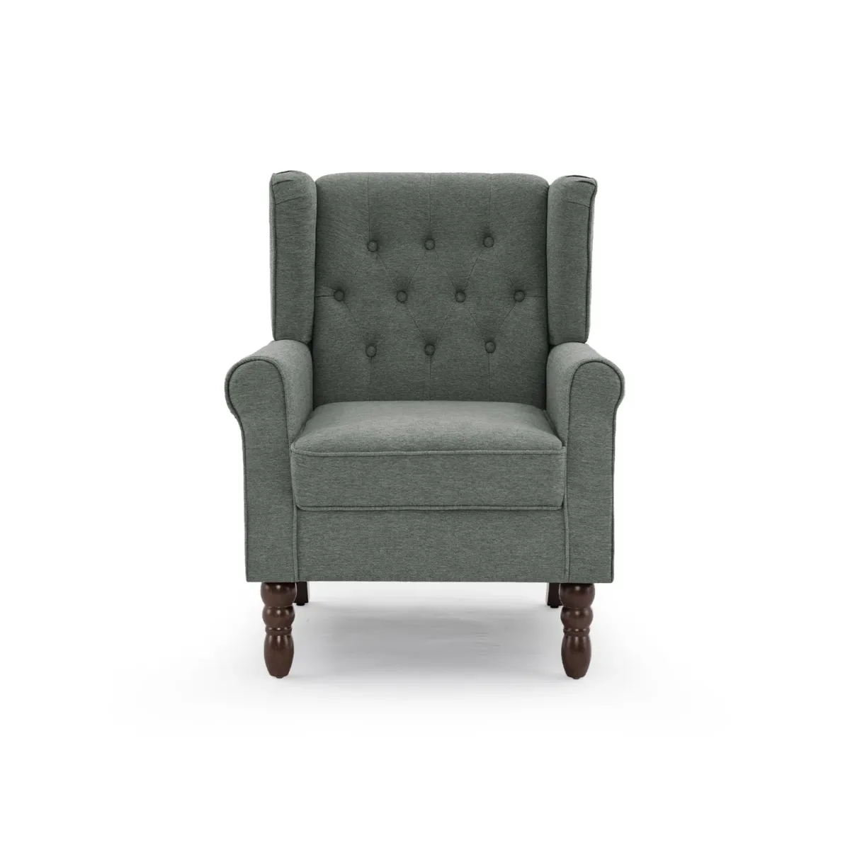 Orvale Button Tufted Upholstered Wingback Armchair - Image 1