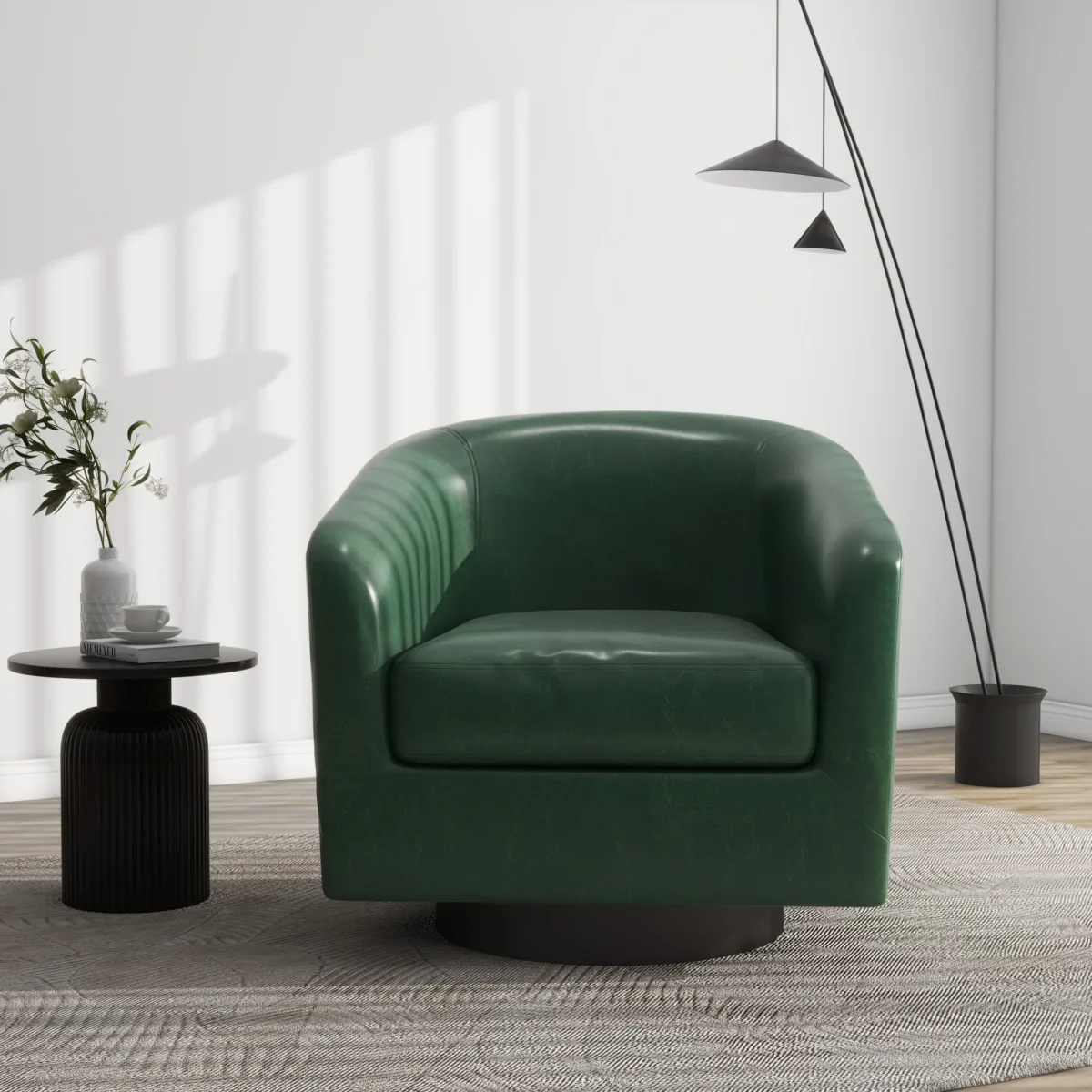 Cavian Mid-Century Modern Swivel Barrel Chair - Image 2