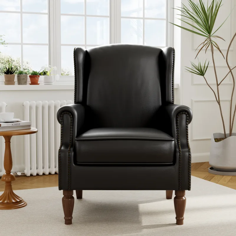 Rosven Floral Wingback Accent Chair with Nailheads - Image 10