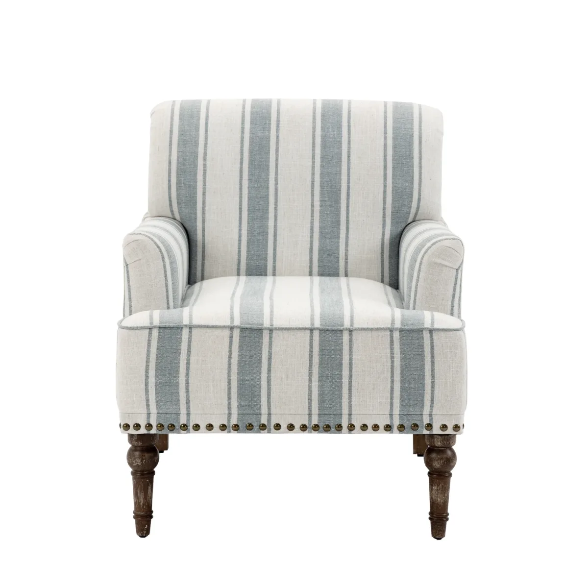 Lomace Farmhouse Stripe Fabric Upholstered Armchair - Image 4