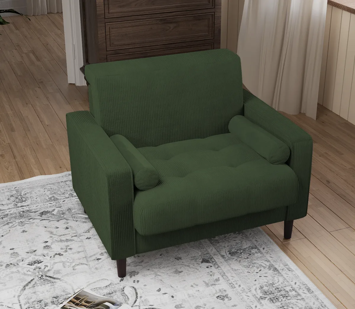 Jovix Track Arm Corduroy Upholstered Accent Chair - Image 10