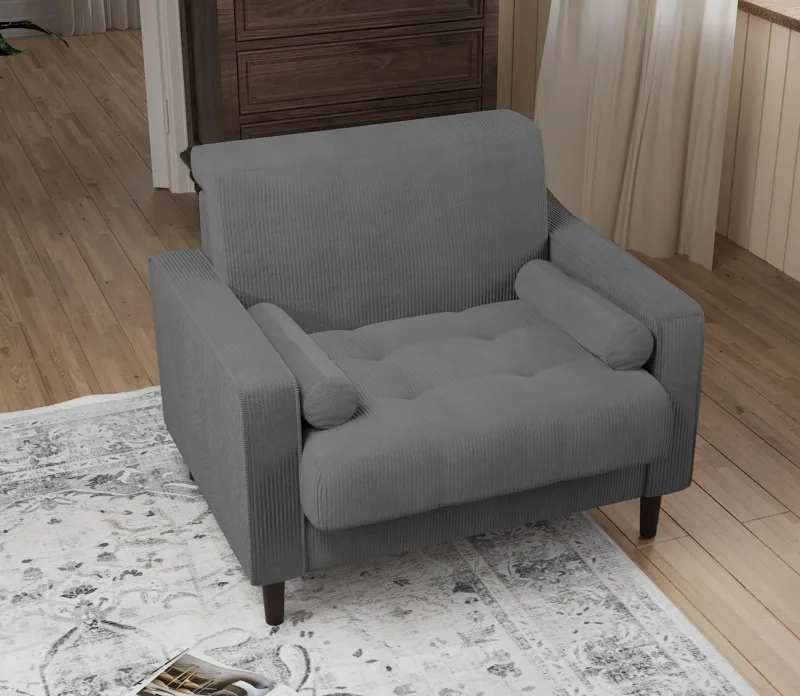 Jovix Track Arm Corduroy Upholstered Accent Chair - Image 9