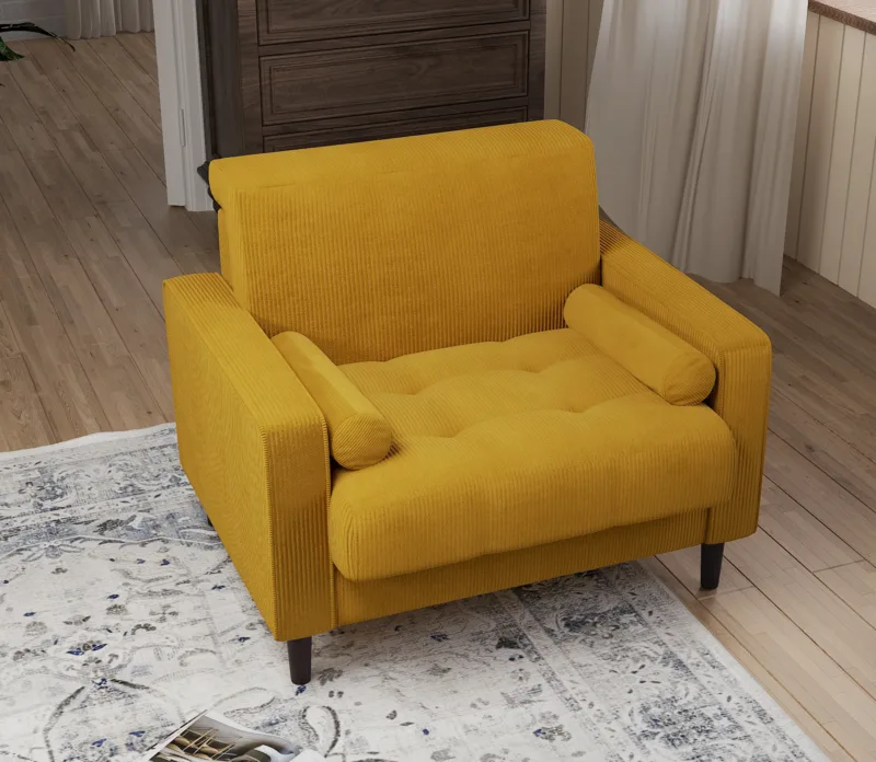 Jovix Track Arm Corduroy Upholstered Accent Chair - Image 7