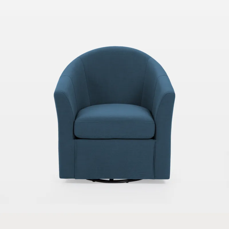 Kianor Modern Linen Blend Swivel Barrel Chair