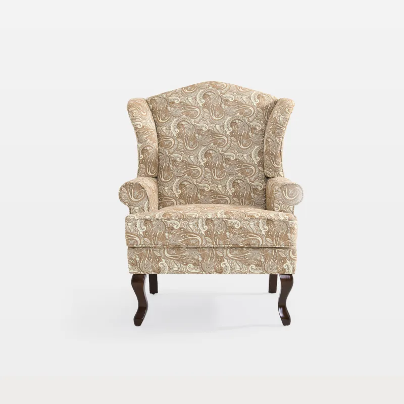 Brentworth Cotton Linen Wingback Accent Chair