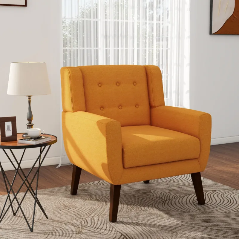 Orsona Button Tufted Fabric Accent Chair - Image 3