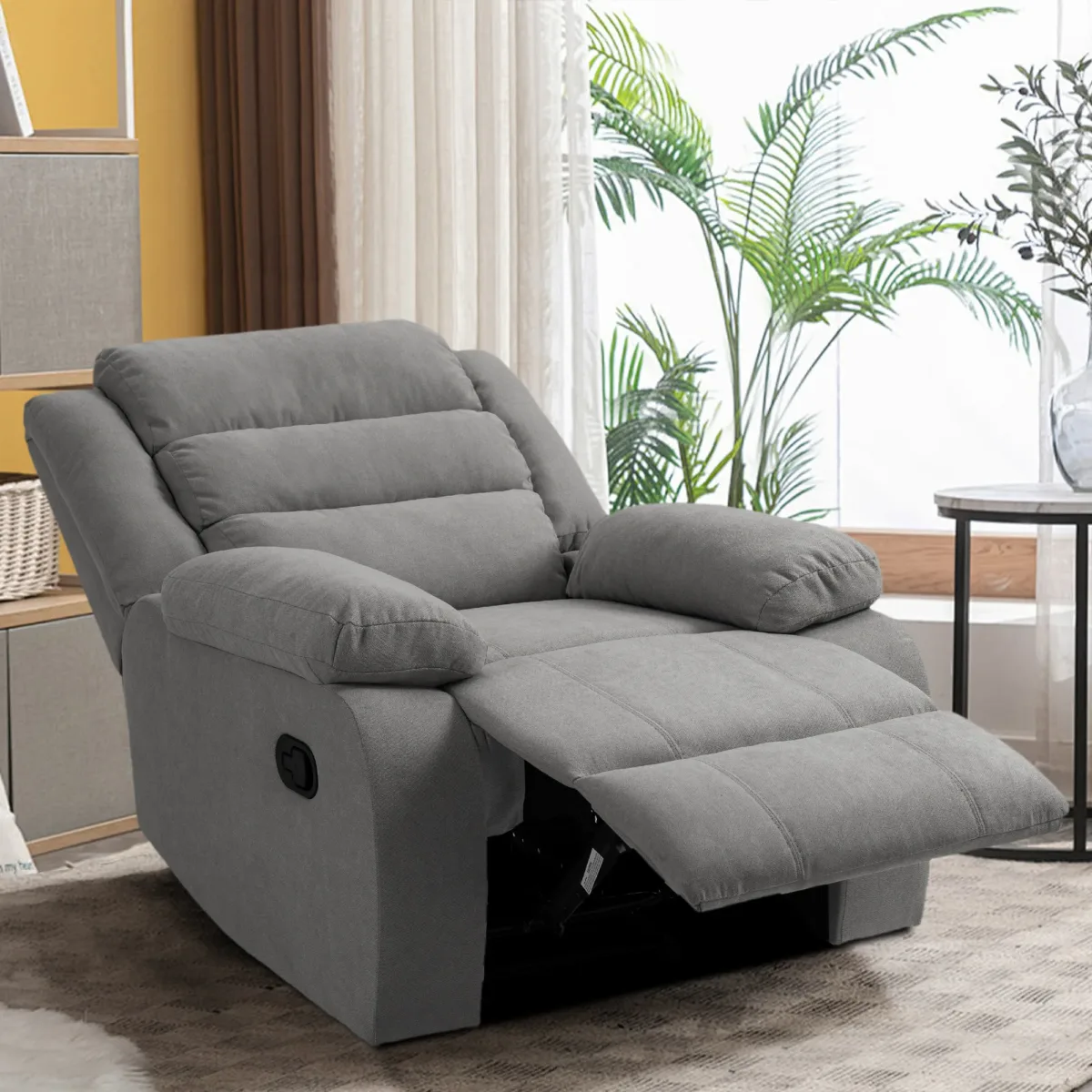 Faelor Modern Overstuffed Fabric Recliner - Image 5