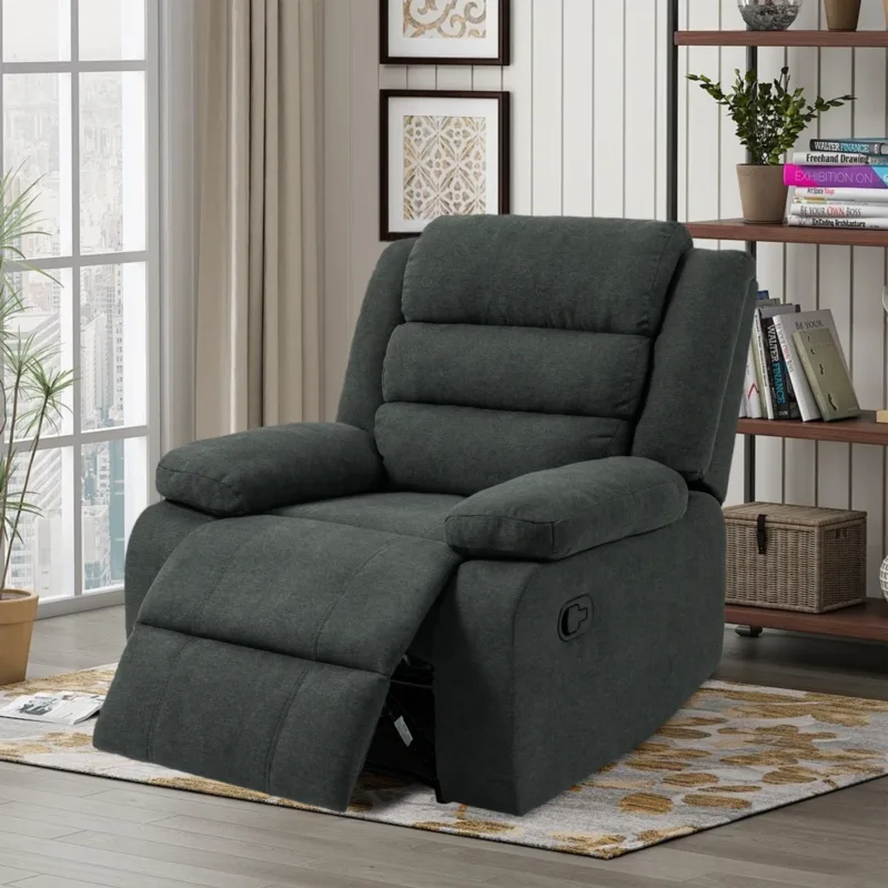 Faelor Modern Overstuffed Fabric Recliner - Image 8