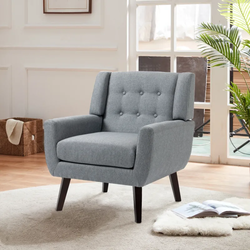 Orsona Button Tufted Fabric Accent Chair - Image 9