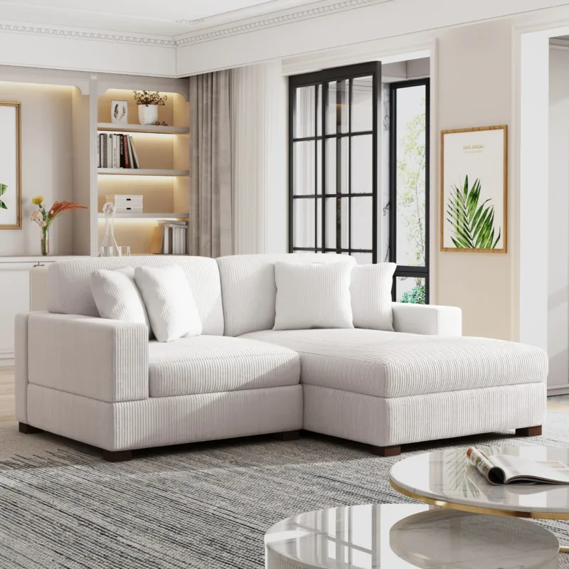 Phydra 2-Piece L-Shape Corduroy Sectional Sofa - Image 12