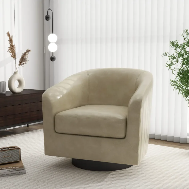 Cavian Mid-Century Modern Swivel Barrel Chair - Image 7