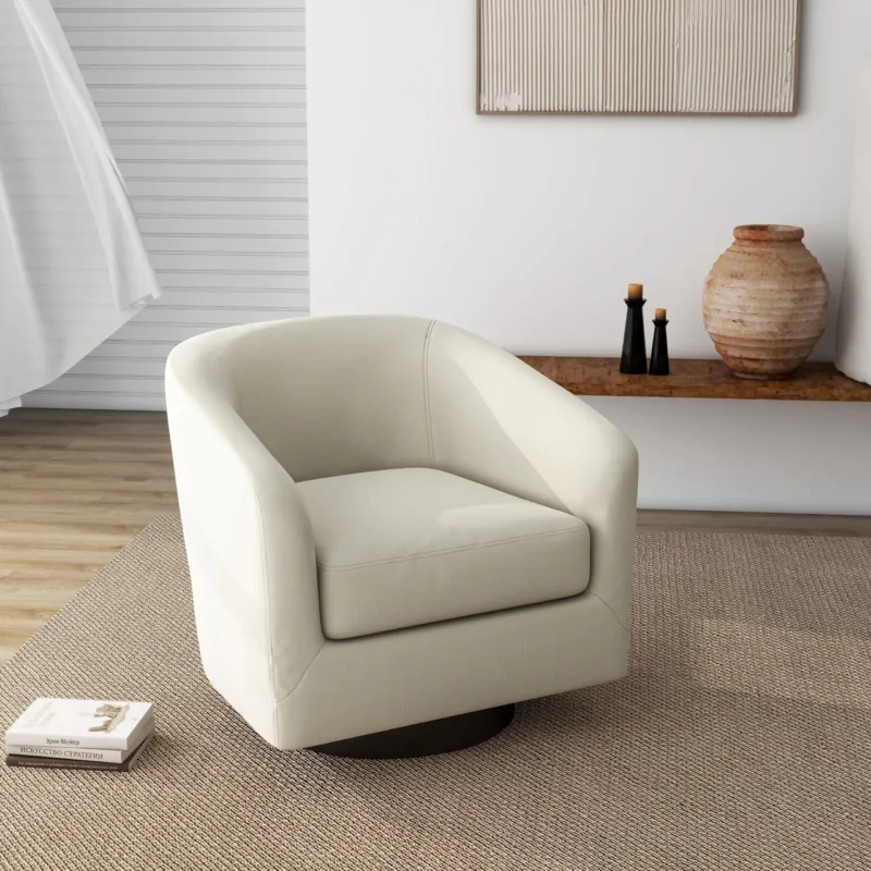 Cavian Mid-Century Modern Swivel Barrel Chair - Image 12