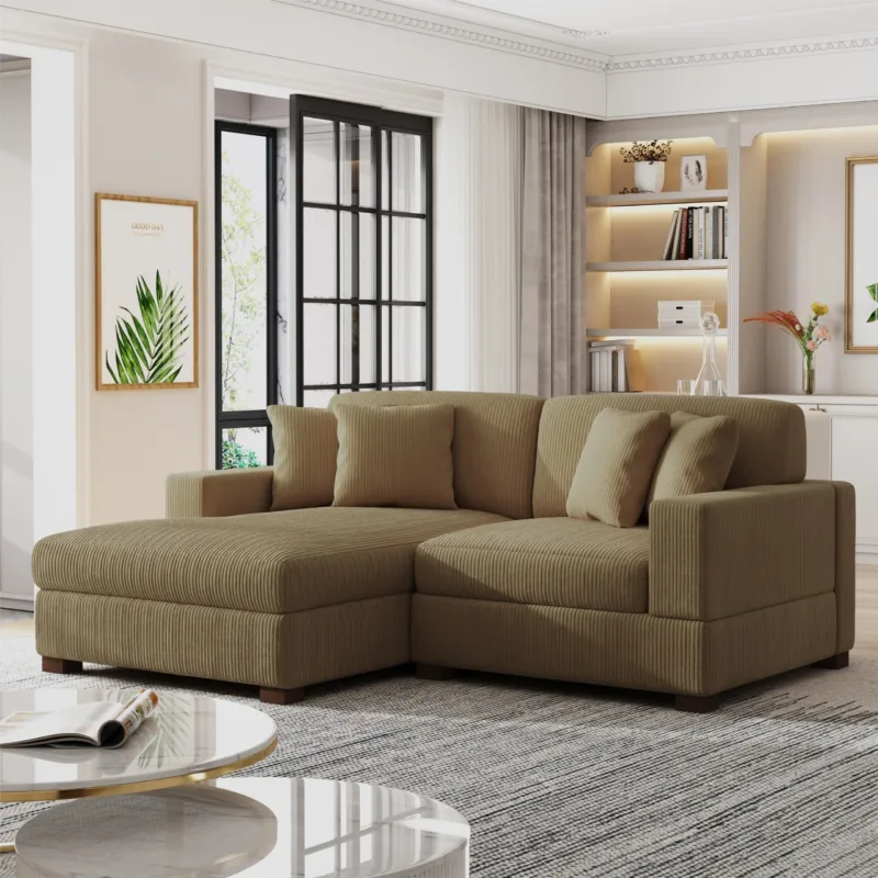 Phydra 2-Piece L-Shape Corduroy Sectional Sofa - Image 11
