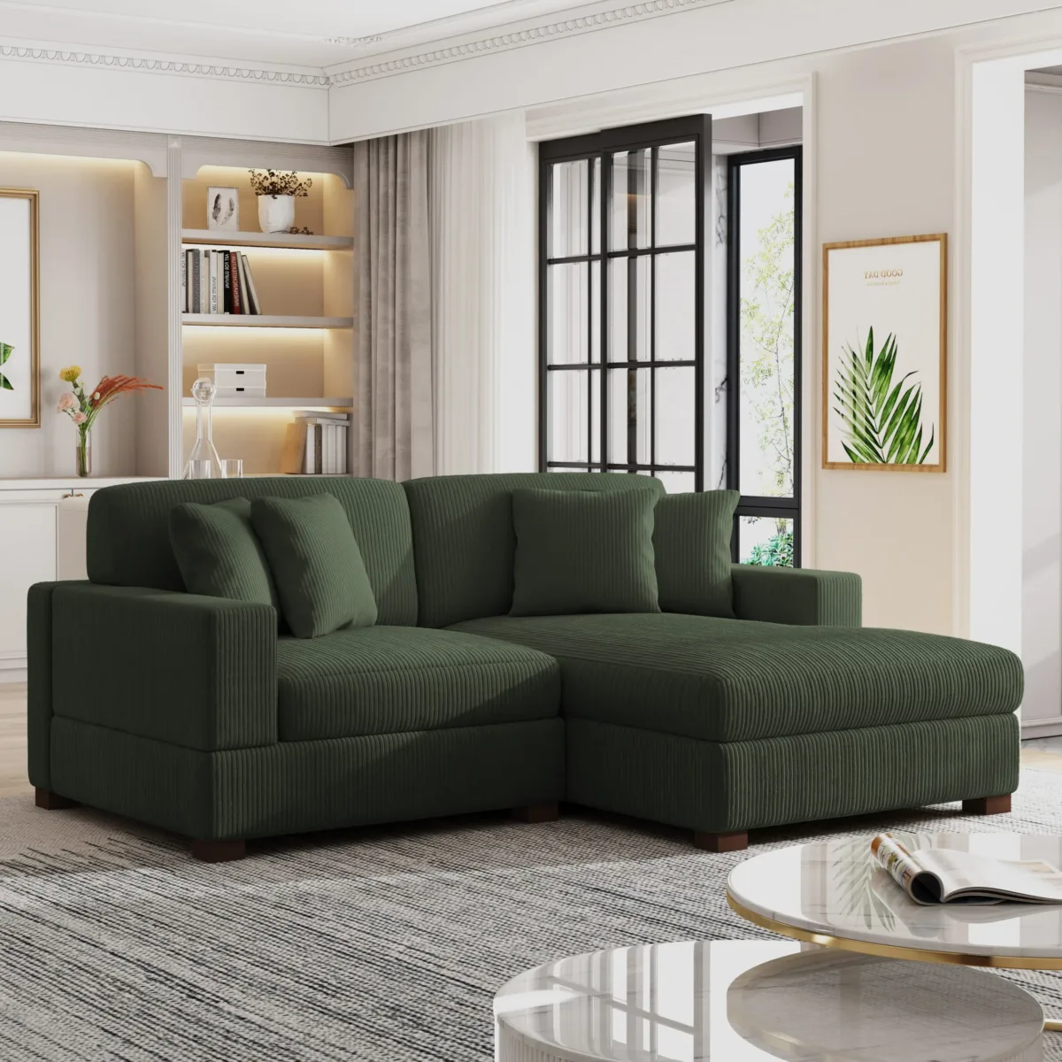 Phydra 2-Piece L-Shape Corduroy Sectional Sofa - Image 6