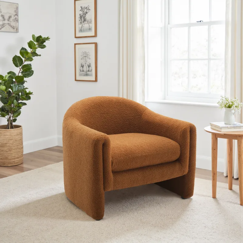 Nolva Scandi Upholstered Barrel Accent Chair - Image 9