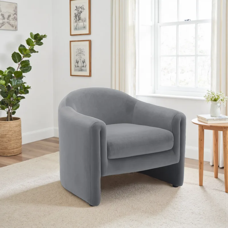 Nolva Scandi Upholstered Barrel Accent Chair - Image 8