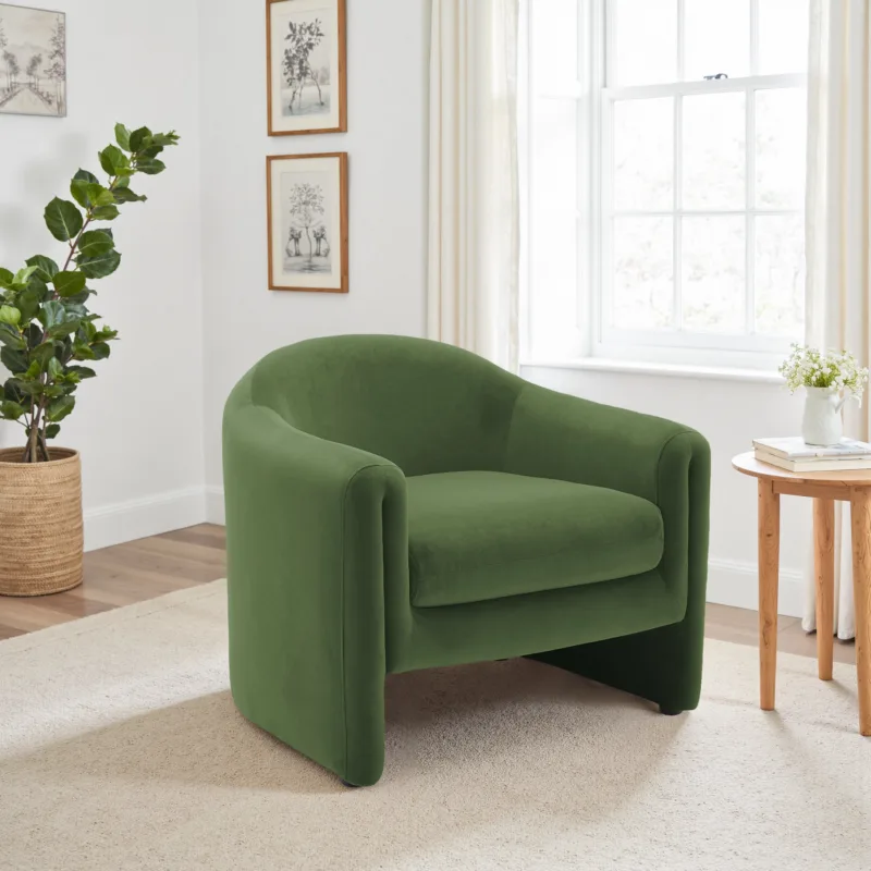 Nolva Scandi Upholstered Barrel Accent Chair - Image 6