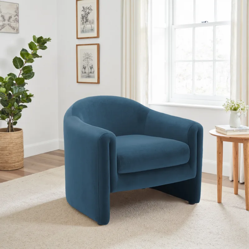 Nolva Scandi Upholstered Barrel Accent Chair - Image 7