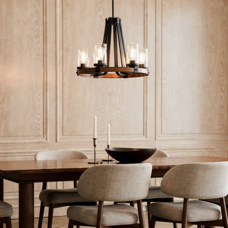 Royst 6 - Light Unique Wagon Wheel Chandelier - Image 3