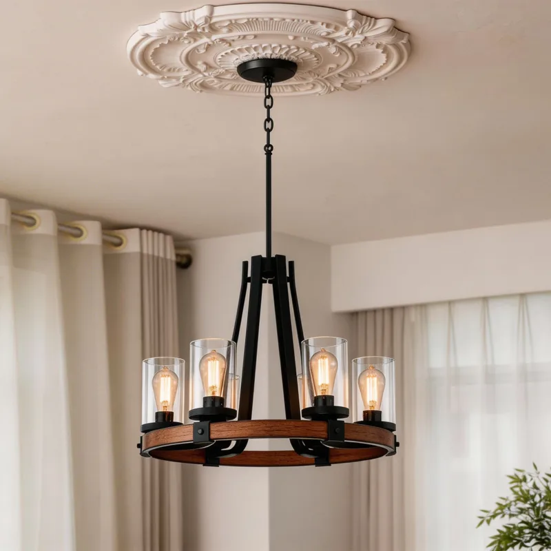 Royst 6 - Light Unique Wagon Wheel Chandelier - Image 2