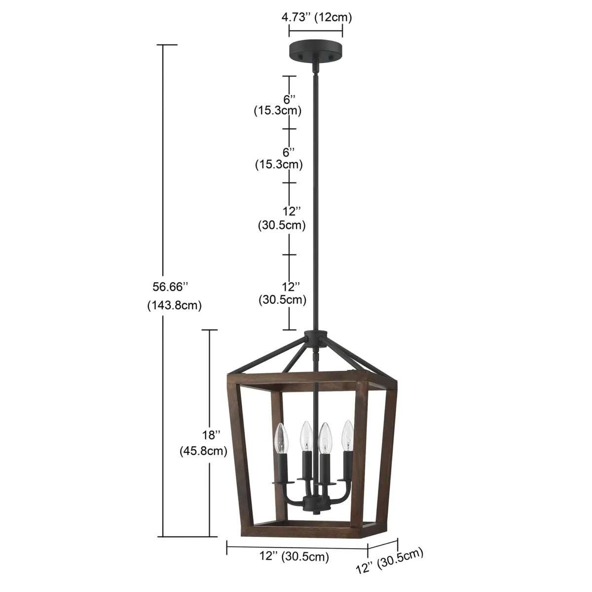 Dobson 4 - Steel Dimmable Lantern Geometric Chandelier - Image 2