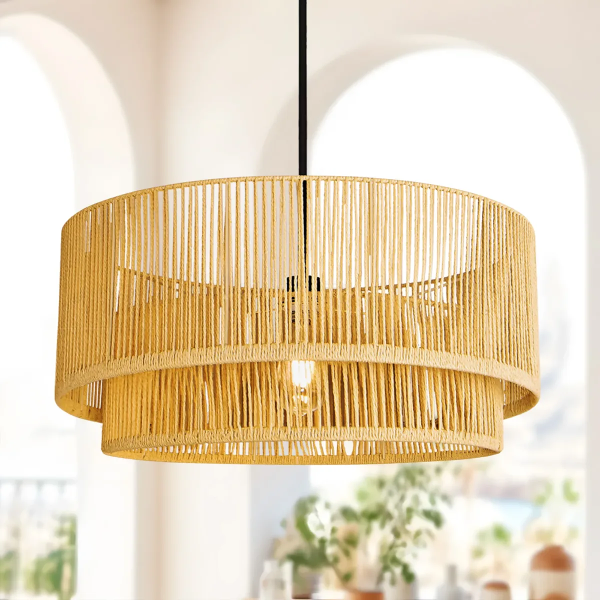 Armelia 1 - Light Rattan Pendant Light - Image 4