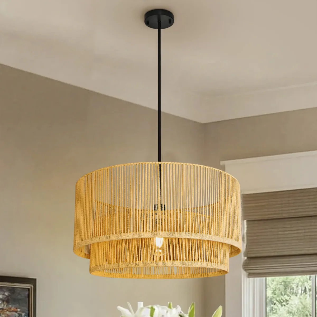 Armelia 1 - Light Rattan Pendant Light - Image 3
