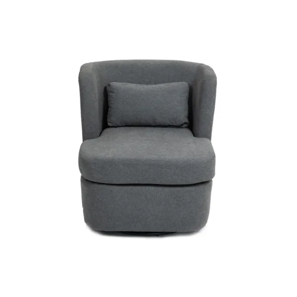 Nymea Boucle Swivel Barrel Chair with Lumbar Pillow