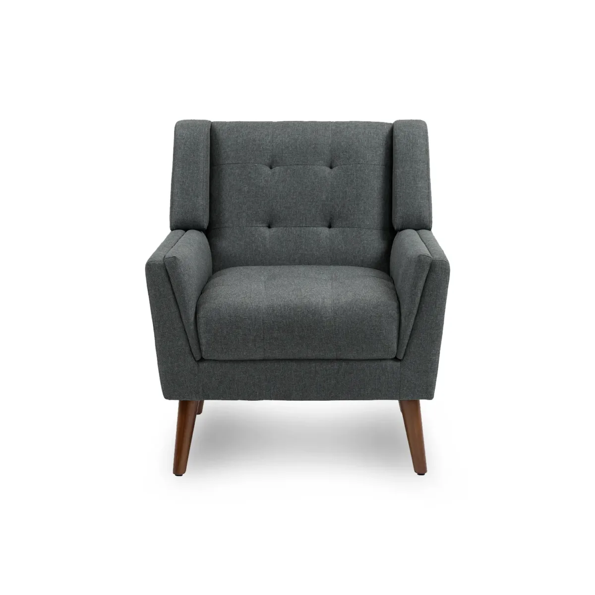 Kaelix Tufted Faux Linen Upholstered Armchair - Image 1