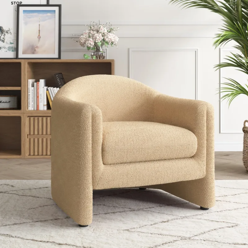 Nolva Scandi Upholstered Barrel Accent Chair - Image 13