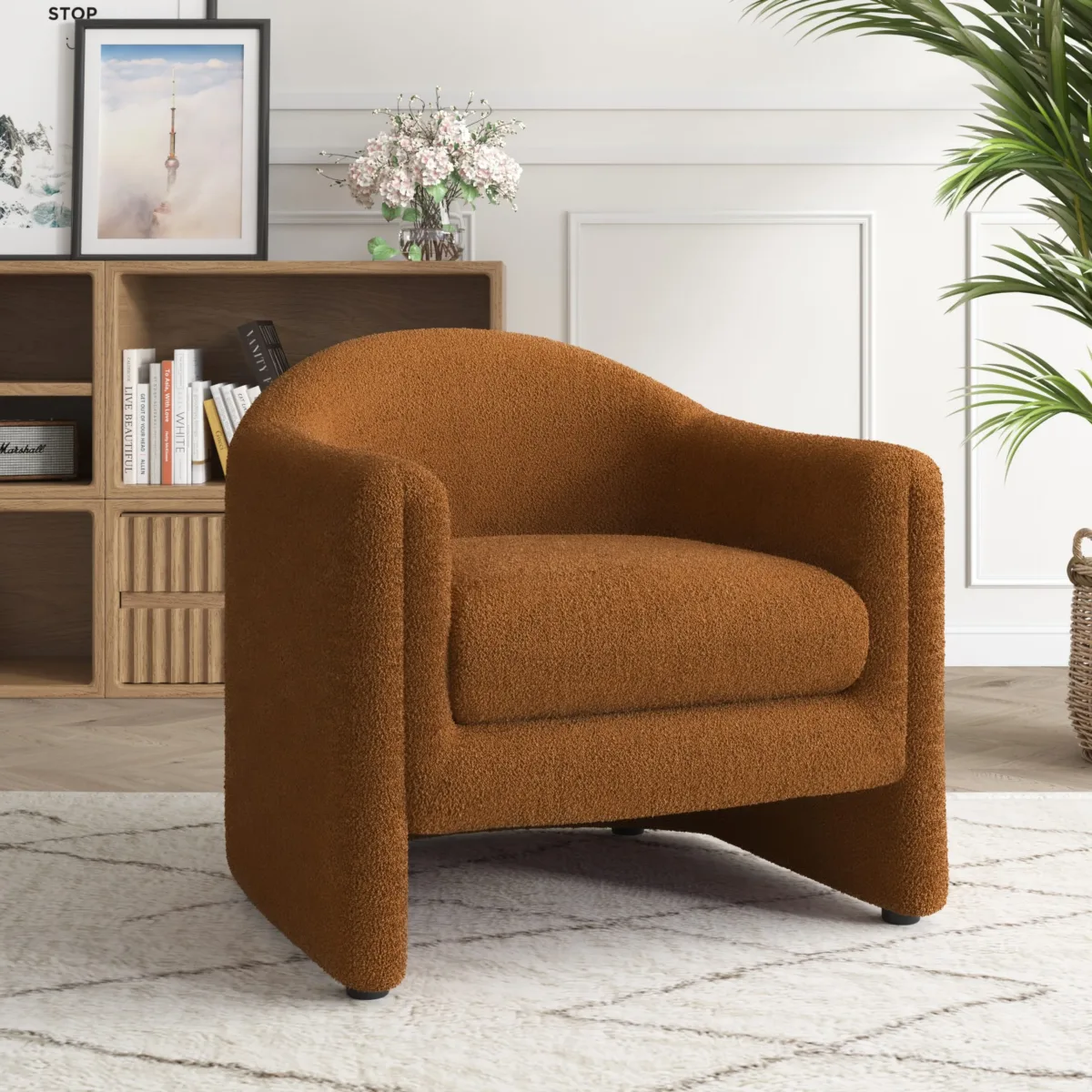 Nolva Scandi Upholstered Barrel Accent Chair - Image 11