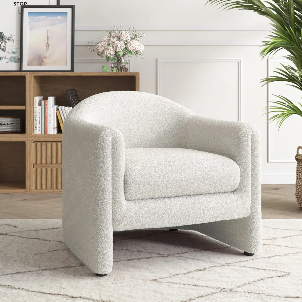 Nolva Scandi Upholstered Barrel Accent Chair - Image 6