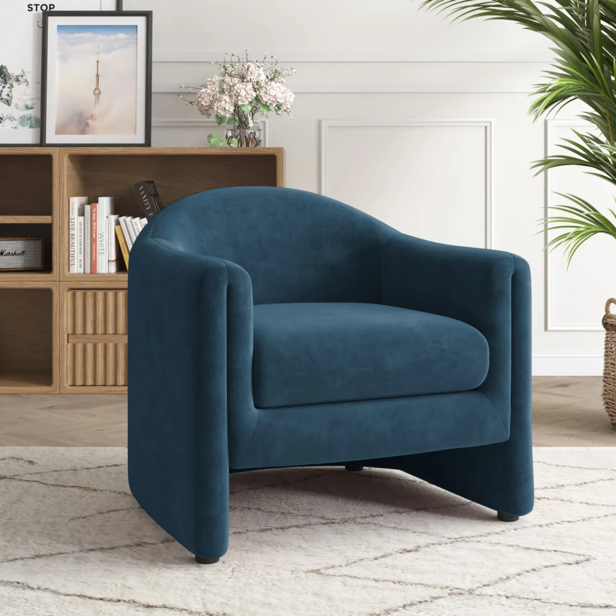Nolva Scandi Upholstered Barrel Accent Chair - Image 10
