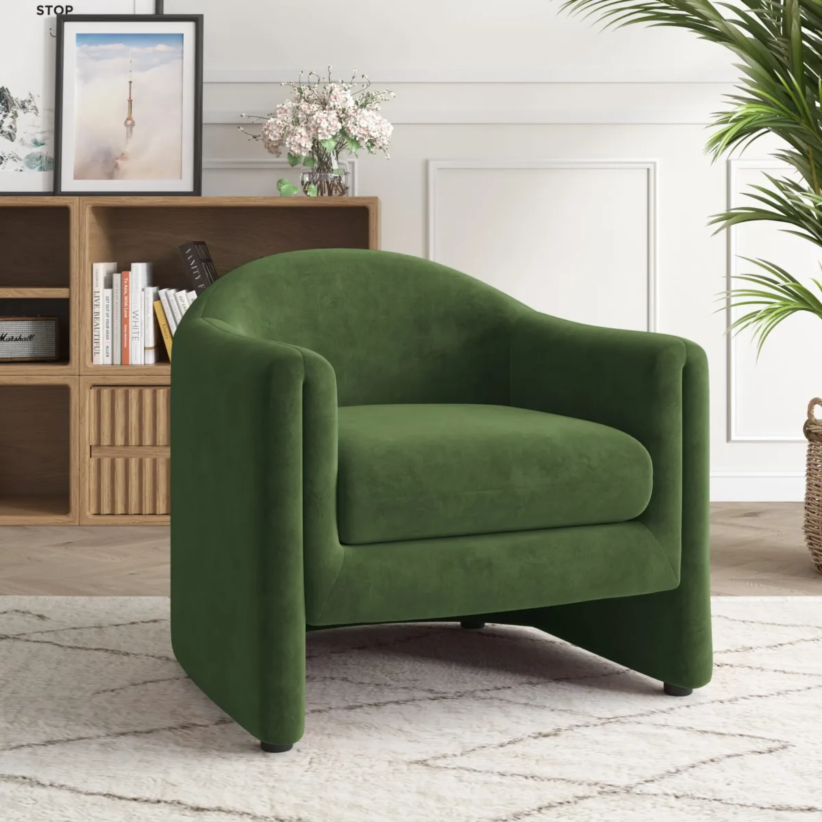 Nolva Scandi Upholstered Barrel Accent Chair - Image 9