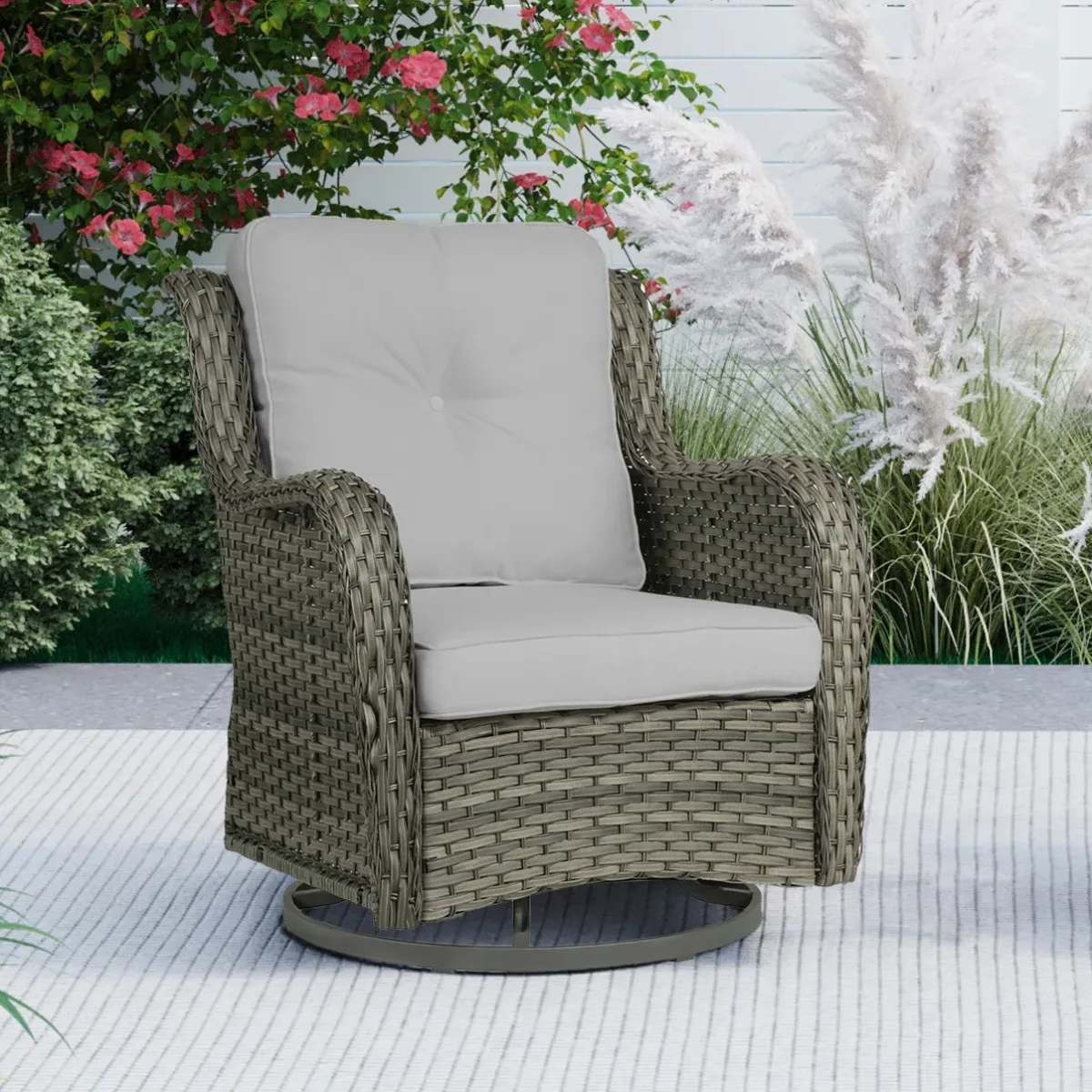 Outdoor Avalise Rocker Metal Chair with Cushions - Image 7
