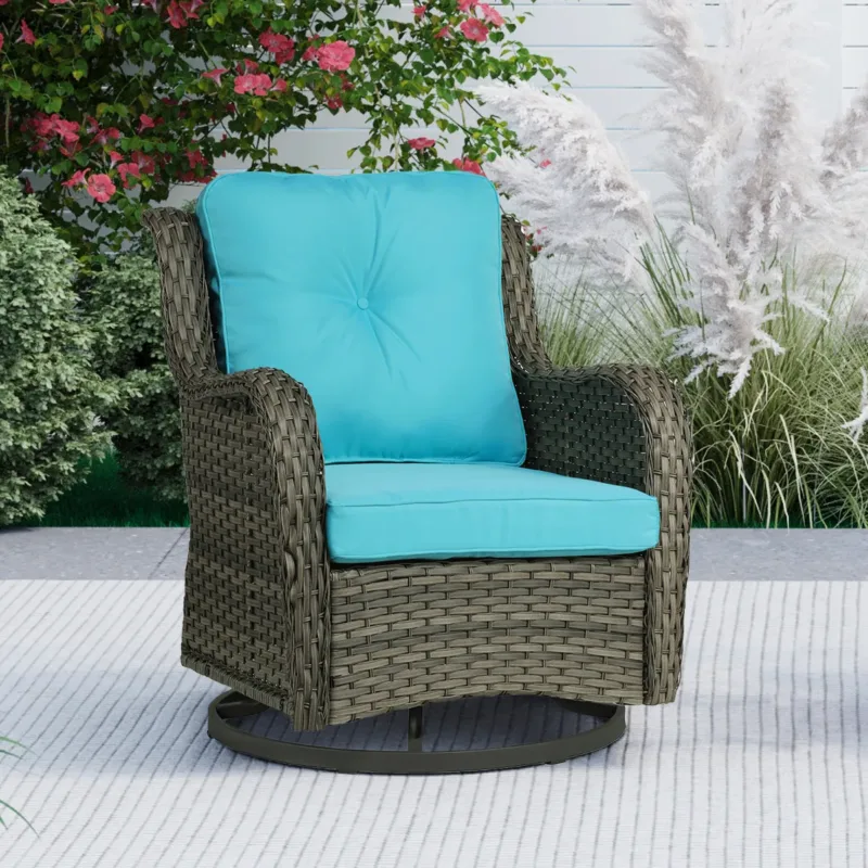 Outdoor Avalise Rocker Metal Chair with Cushions - Image 5