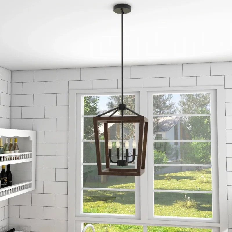 Dobson 4 - Steel Dimmable Lantern Geometric Chandelier - Image 5